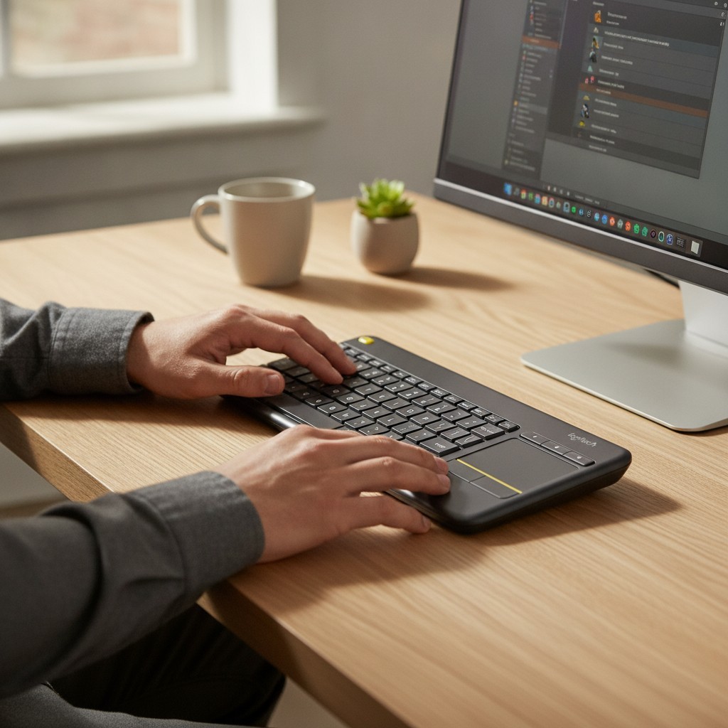 K400 Plus Wireless Touch Keyboard - Effortless Control for PC-Connected TVs