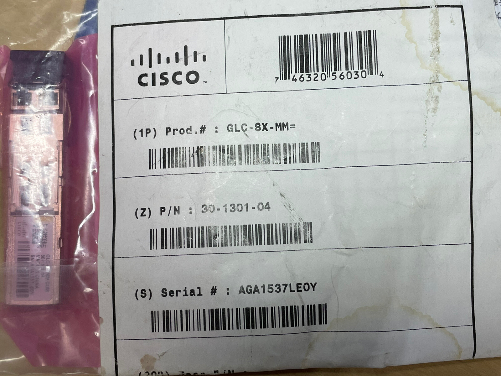 Cisco GLC-SX-MM COM 30-1301-04 1000BASE-SX SFP Transceiver Module New