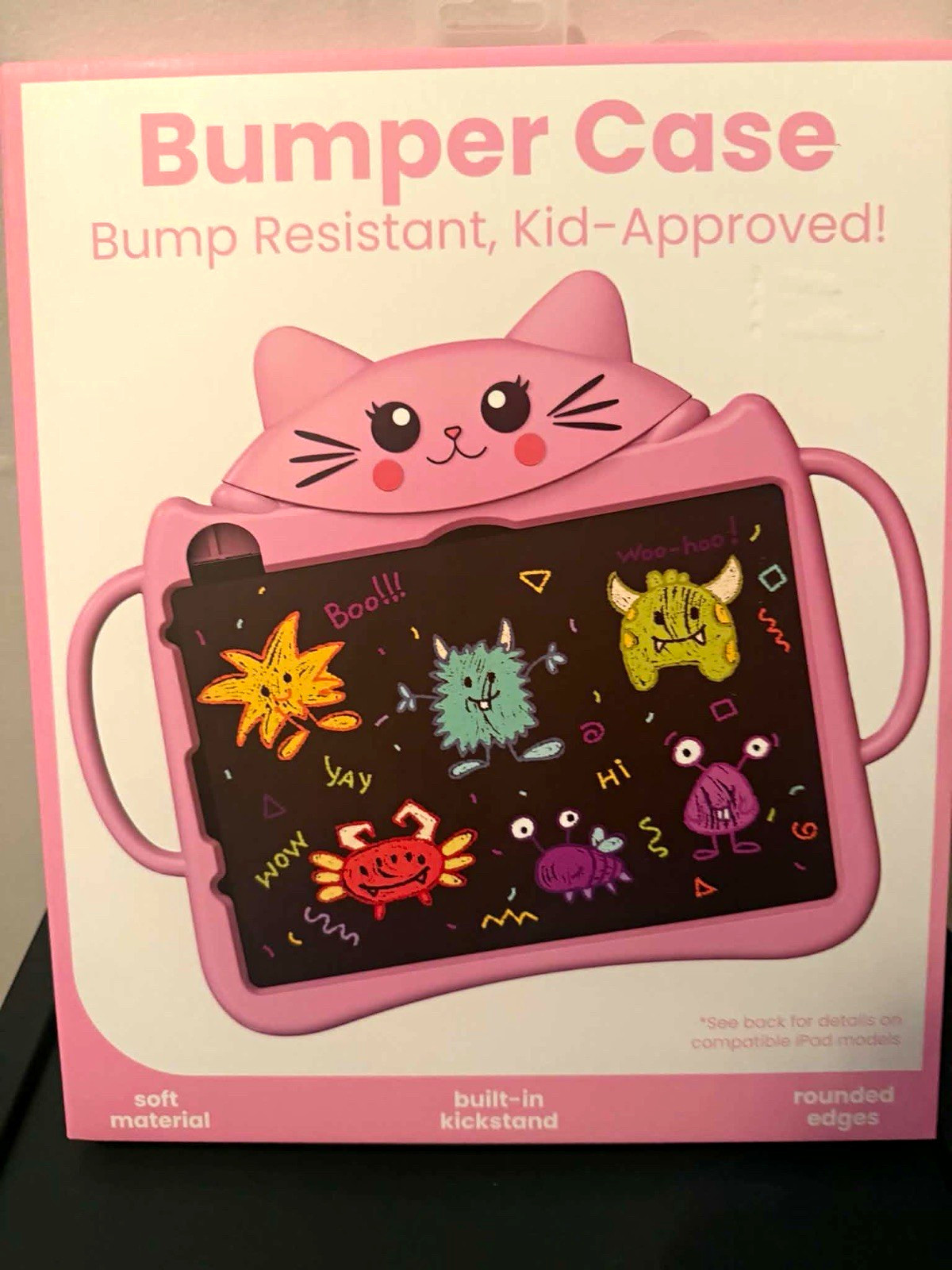 Vivitar Kids iPad Pro 11 Air 10.9 Bumper Case Pink Cat Kickstand Handles NEW