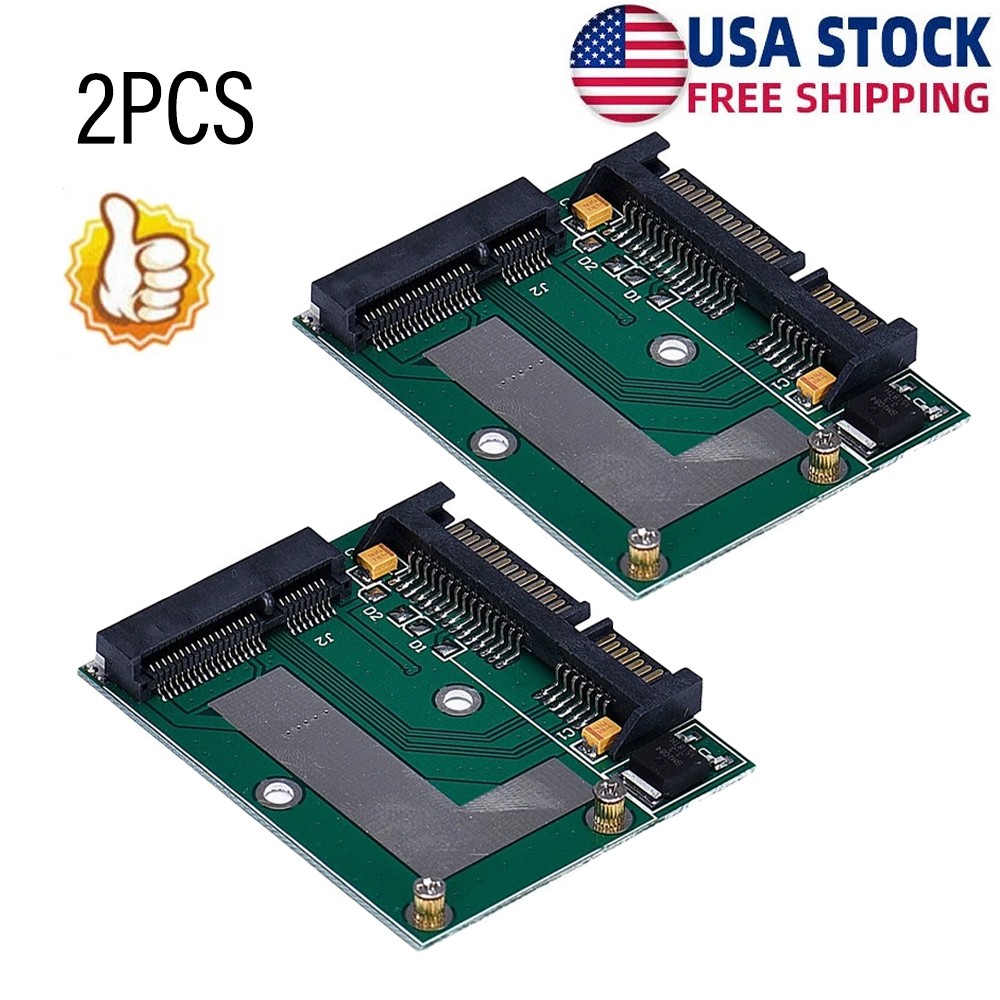 2PCS New Mini PCIE mSATA SSD to 2.5" SATA Adapter Converter Card Module Board