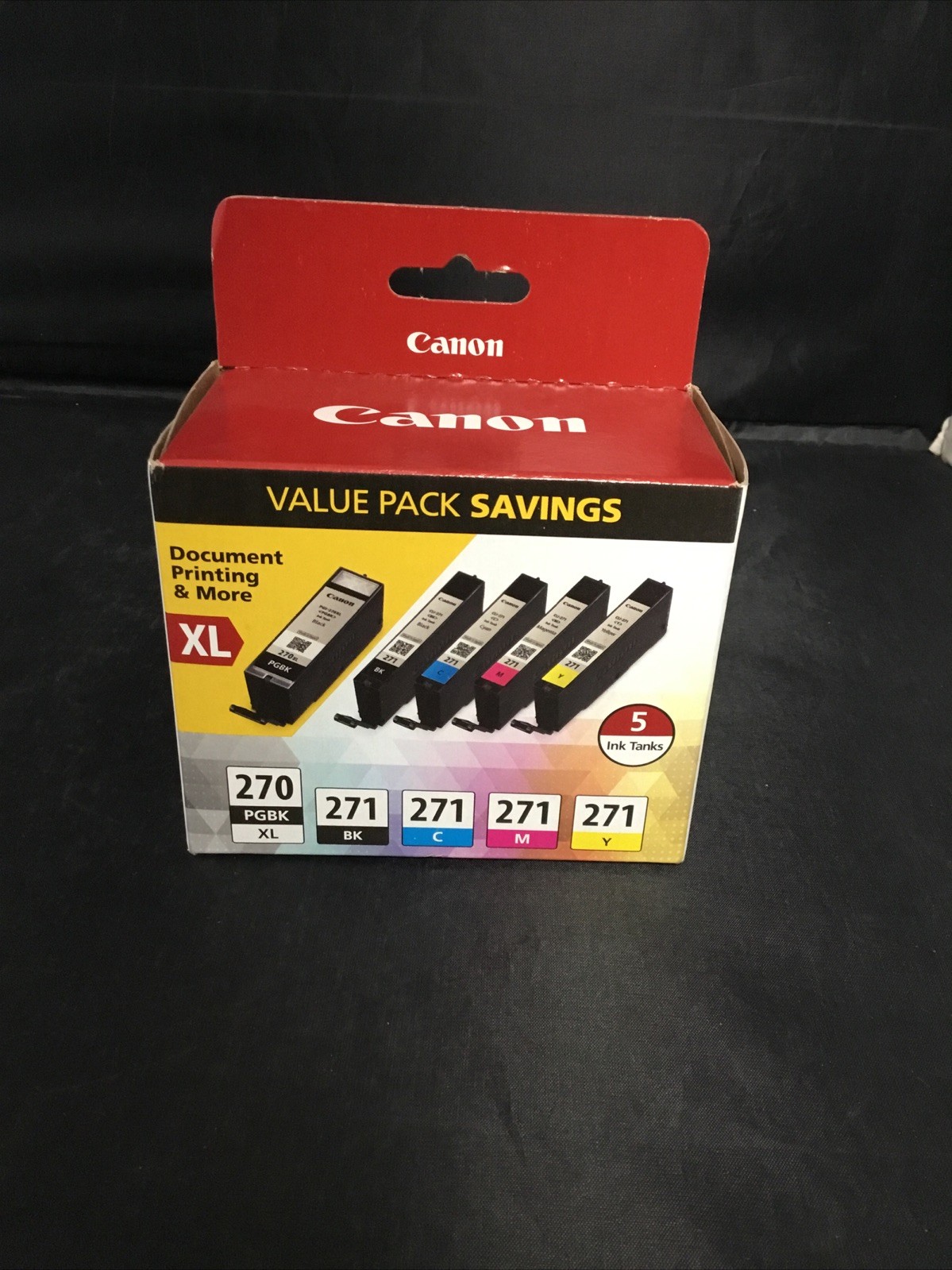Authentic Canon PGI-270XL Black & CLI-271 Color 5 Pack Ink Cartridges BRAND NEW