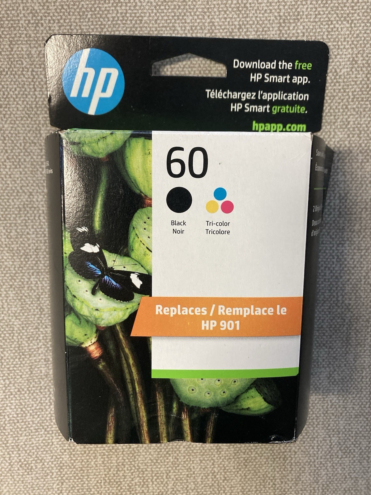 HP 60 Original Ink Cartridge - Black and Tri-Color Brand New Exp 1/2025