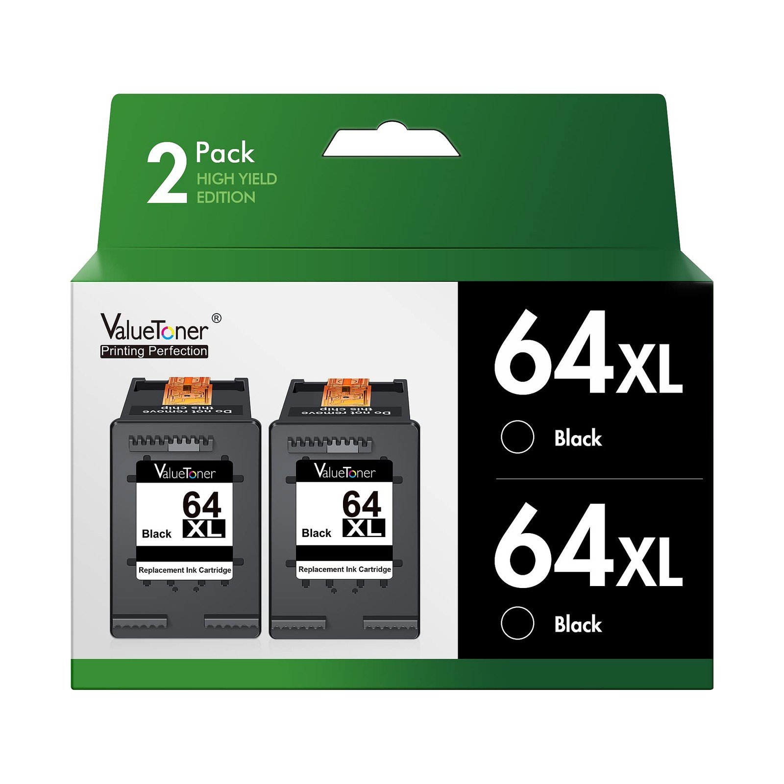64XL Black 2-Pack Ink Cartridge for HP 64