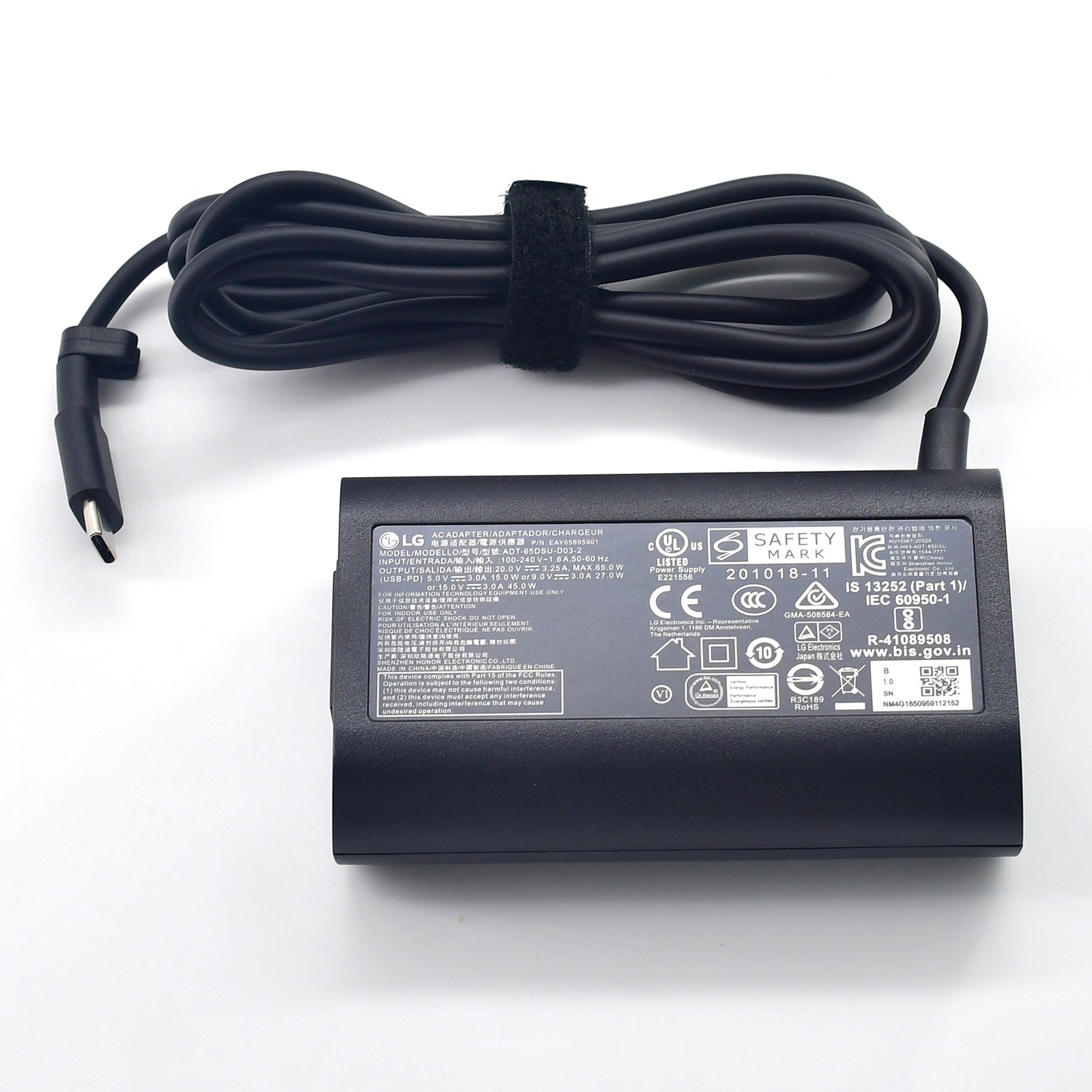 Original Charger LG Gram 16T90P-K.ADS9U1 ADT-65DSU-D03-2 65W USB-C Adapter