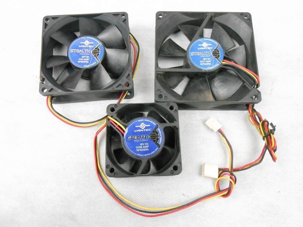 Vantec Stealth 12V DC Brushless Fan Lot 80mm 60mm SF8025L SF6025L SF9225L