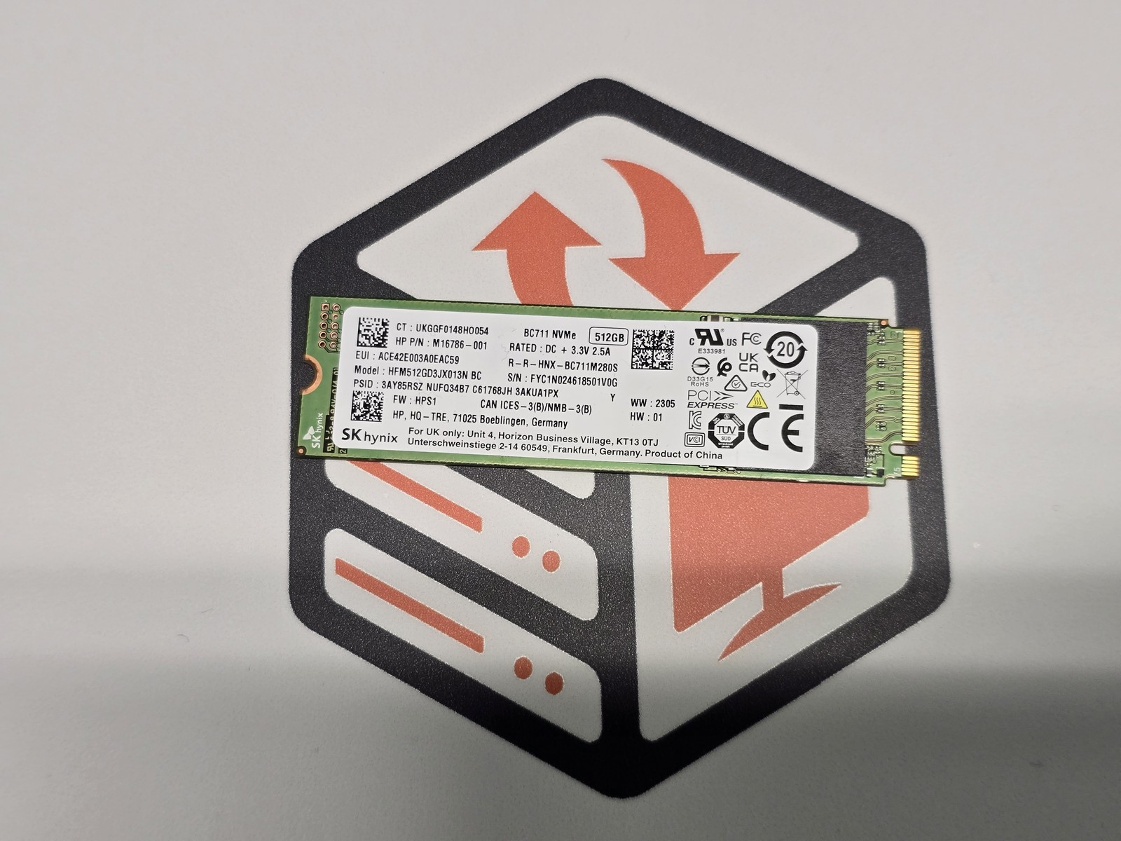SK hynix HFM512GD3JX013N M16786-001 512GB NVMe M.2 SSD