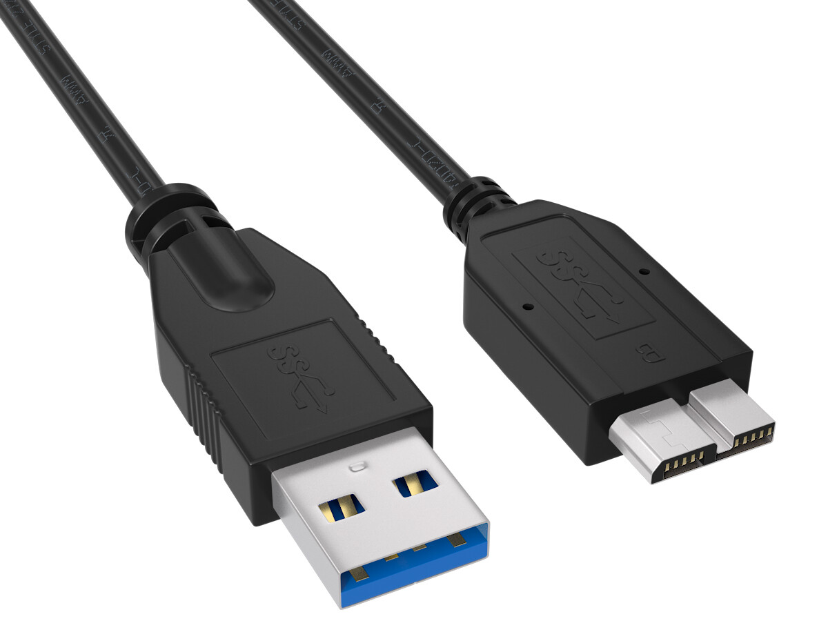 3ft USB 3.0 Type A Male to Micro B Male Cable, SuperSpeed 4.8Gbps, Double-Shi...