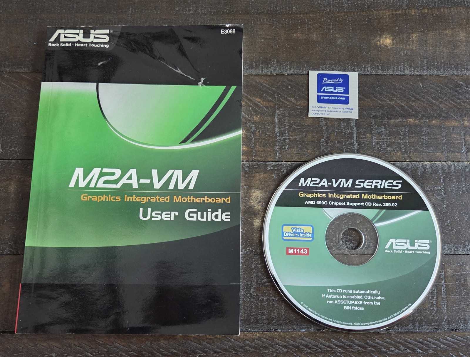 Vintage Asus M2A-VM Motherboard Manual and CD/DVD Drivers & Utilities 