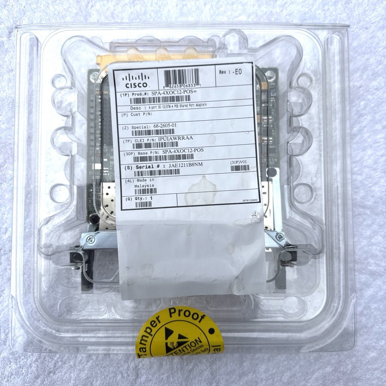 Cisco SPA-4XOC12-POS 4-Port OC-12c/STM-4 POS Shared Port Adapter
