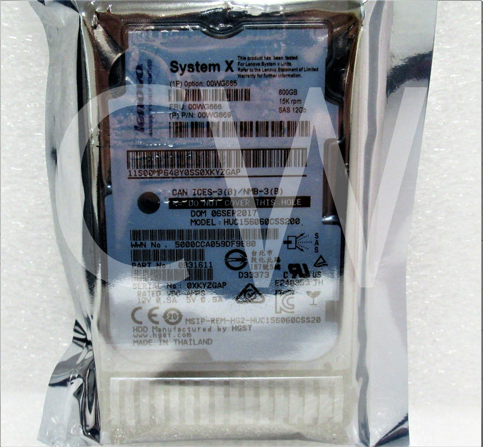 00WG666 00WG665 00WG669 IBM 600GB 15000RPM 12Gbps G3HS 2.5" SAS HDD Hard Drive