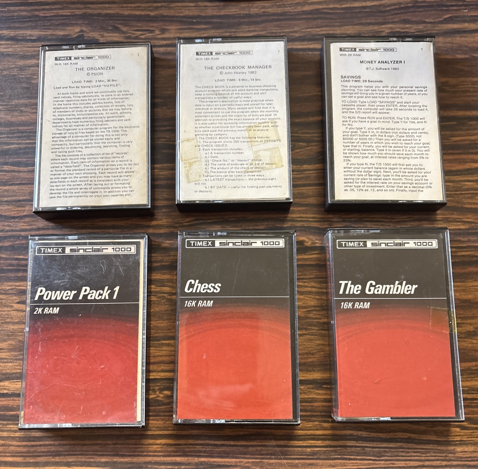 6 Programs Chess The Gambler Power Pack 1 And More  Timex Sinclair TS 1000 ZX81