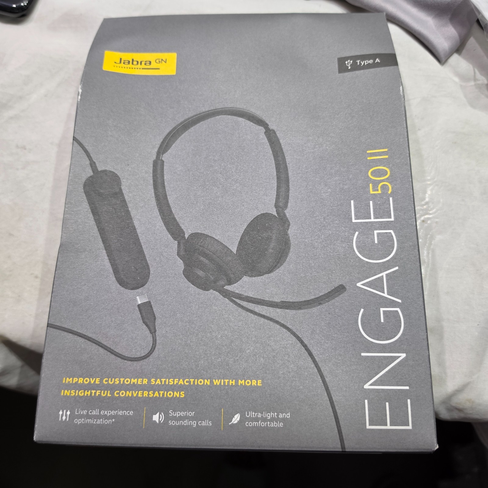 Jabra Engage 50 II - (50 II Link) USB-A UC Stereo Wired Headset - New Sealed