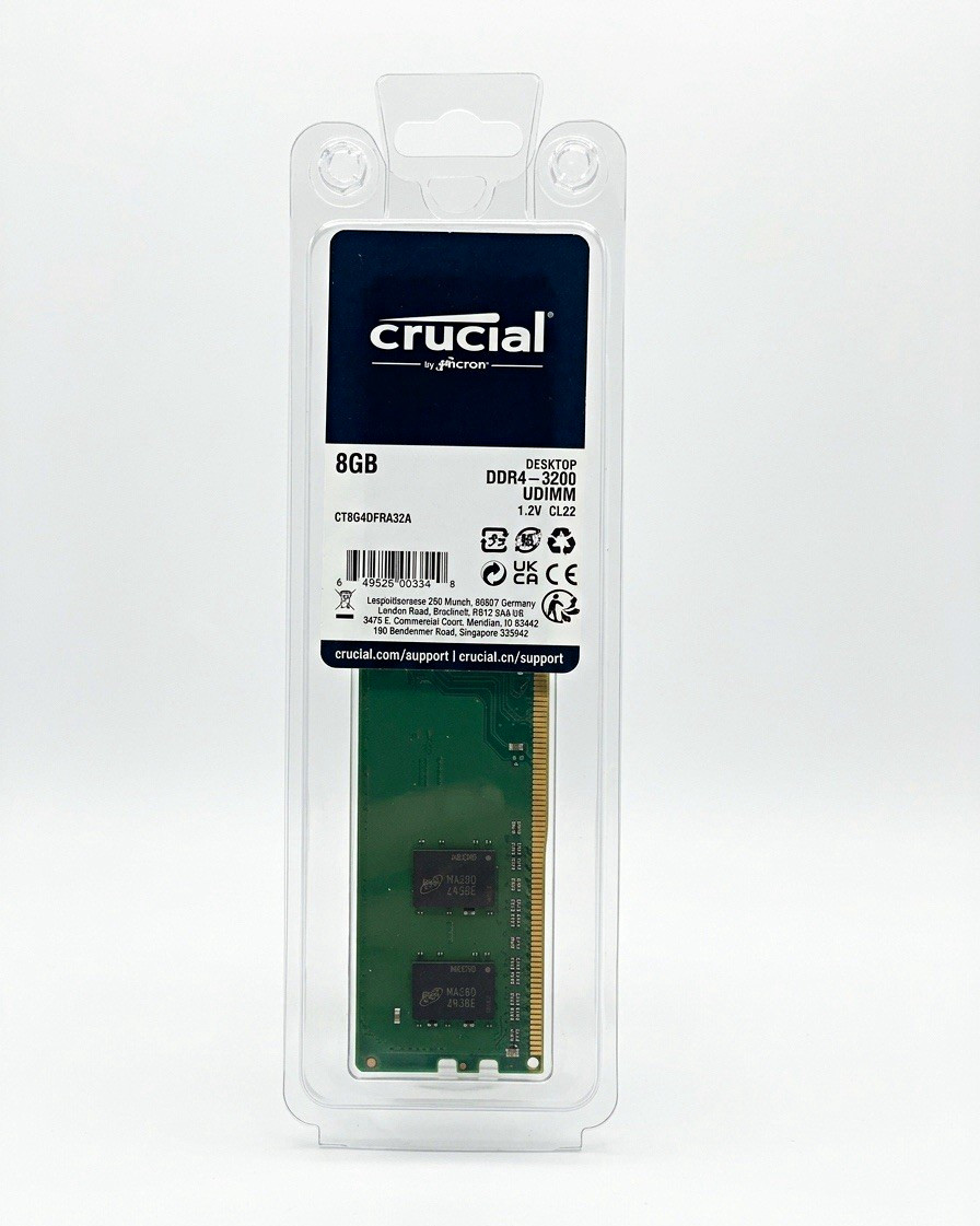 Crucial 8GB DDR4-3200 UDIMM Unbuffered 288-Pin RAM CT8G4DFRA32A