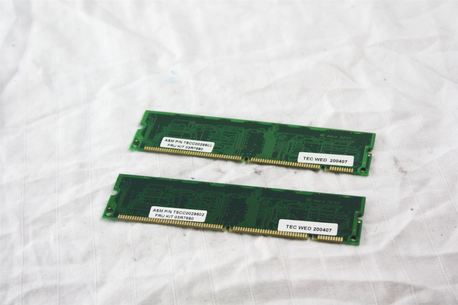 LOT OF 2 IBM 128MB Ram Stick PC133 133MHz CL3 DIMM 168-PIN 03R7890