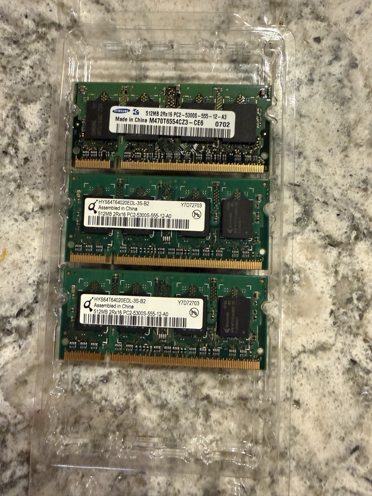 Samsung Qimonda 3X512MB DDR2 DIMM PC2-5300S RAM Modules Lot