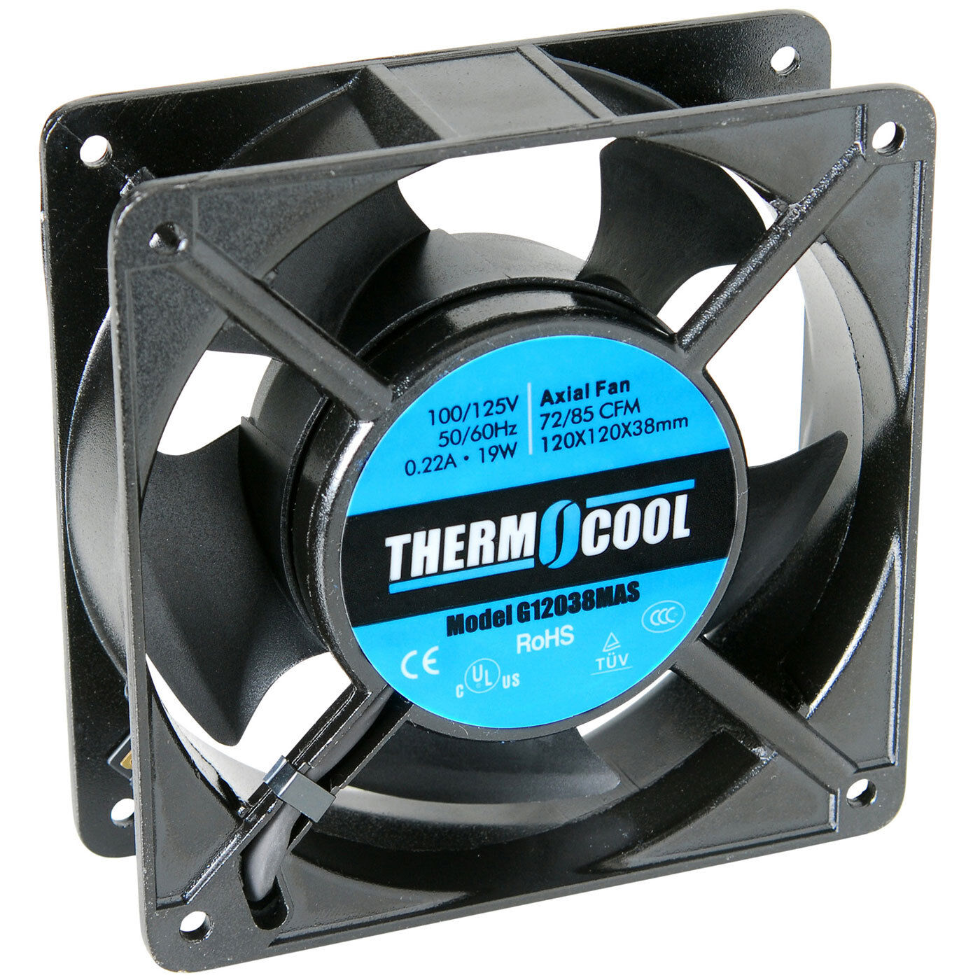 Thermocool 110 VAC Fan 120 x 38mm Sleeve Bearing 72 CFM