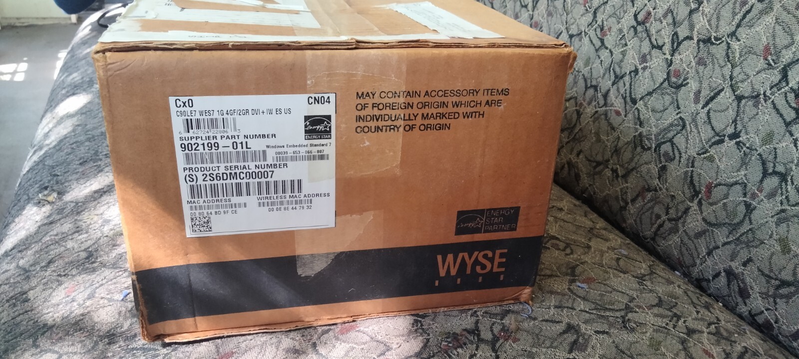 New WYSE 902198-01L C90LE7 WES7 Thin Client 1G 4GF/2GR DVI ES US Win Embed Std 7
