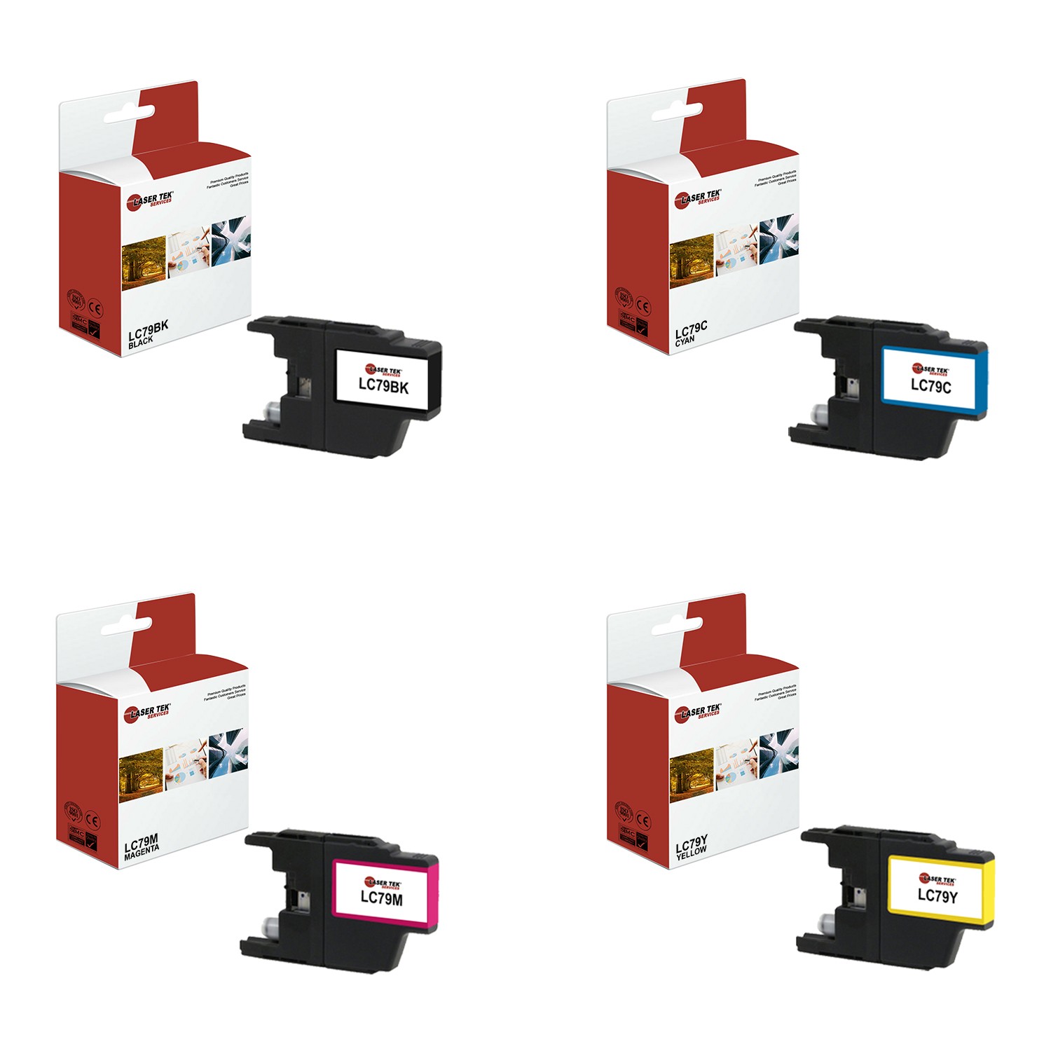 4Pk LTS LC-79 BCMY HY Compatible for Brother MFC5910DW J6510DW Ink Cartridge