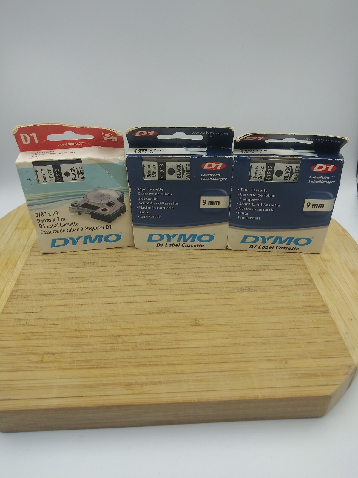 Dymo D1 Label Cassette Blk/Wht 41913 (9mmx7m) New Genuine OEM 2006 Exp