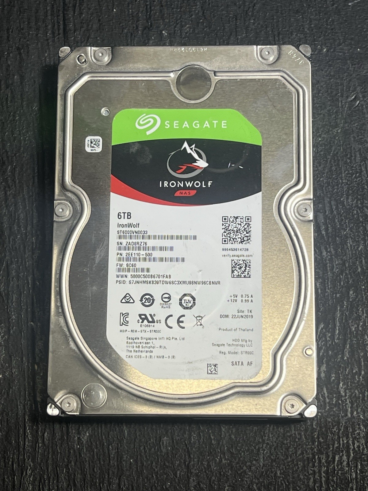 Seagate IronWolf ST6000VN0033 6TB 7200RPM 3.5" SATA NAS Hard Drive - HD1090A