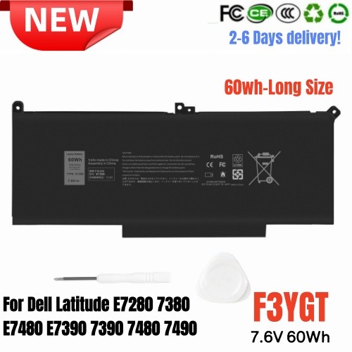 ✅LOT F3YGT Battery For Dell Latitude E7280 7380 E7480 E7390 7390 7480 7490 60wh