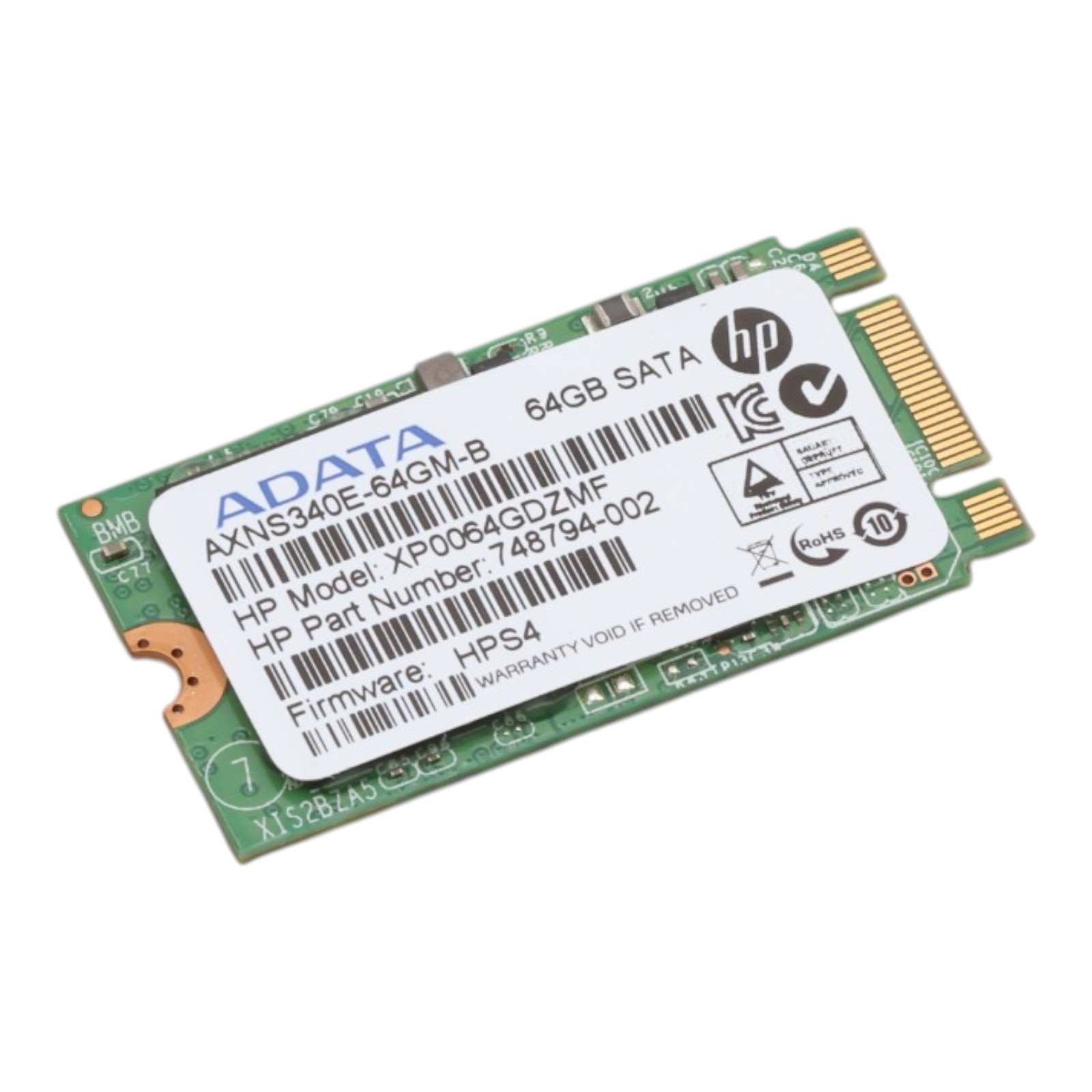 HP 748794-002 ADATA AXNS340E-64GM-B 64GB M.2 2242 SATA SSD