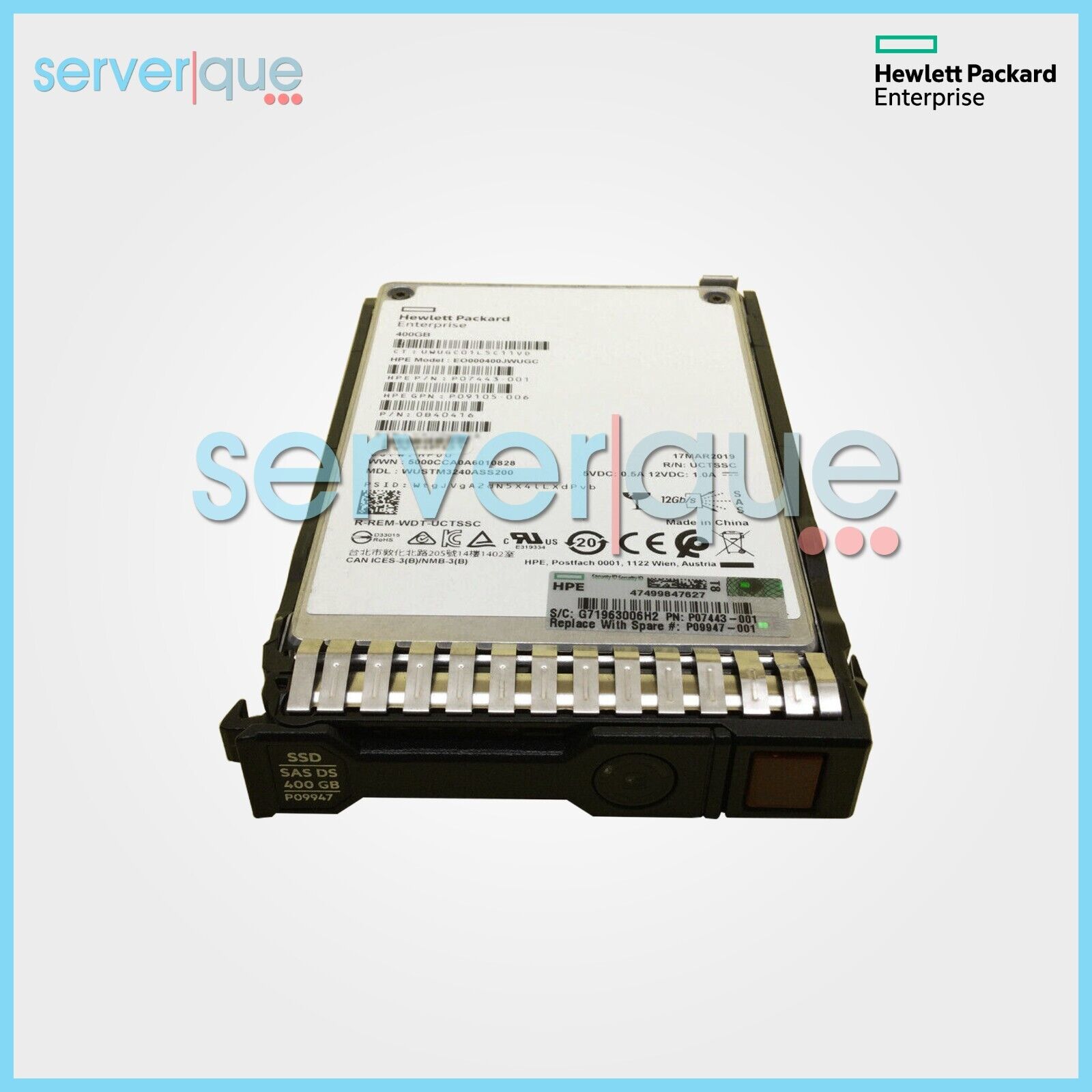 P09098-B21 HPE 400GB 12Gbps SAS Write Intensive SC 2.5