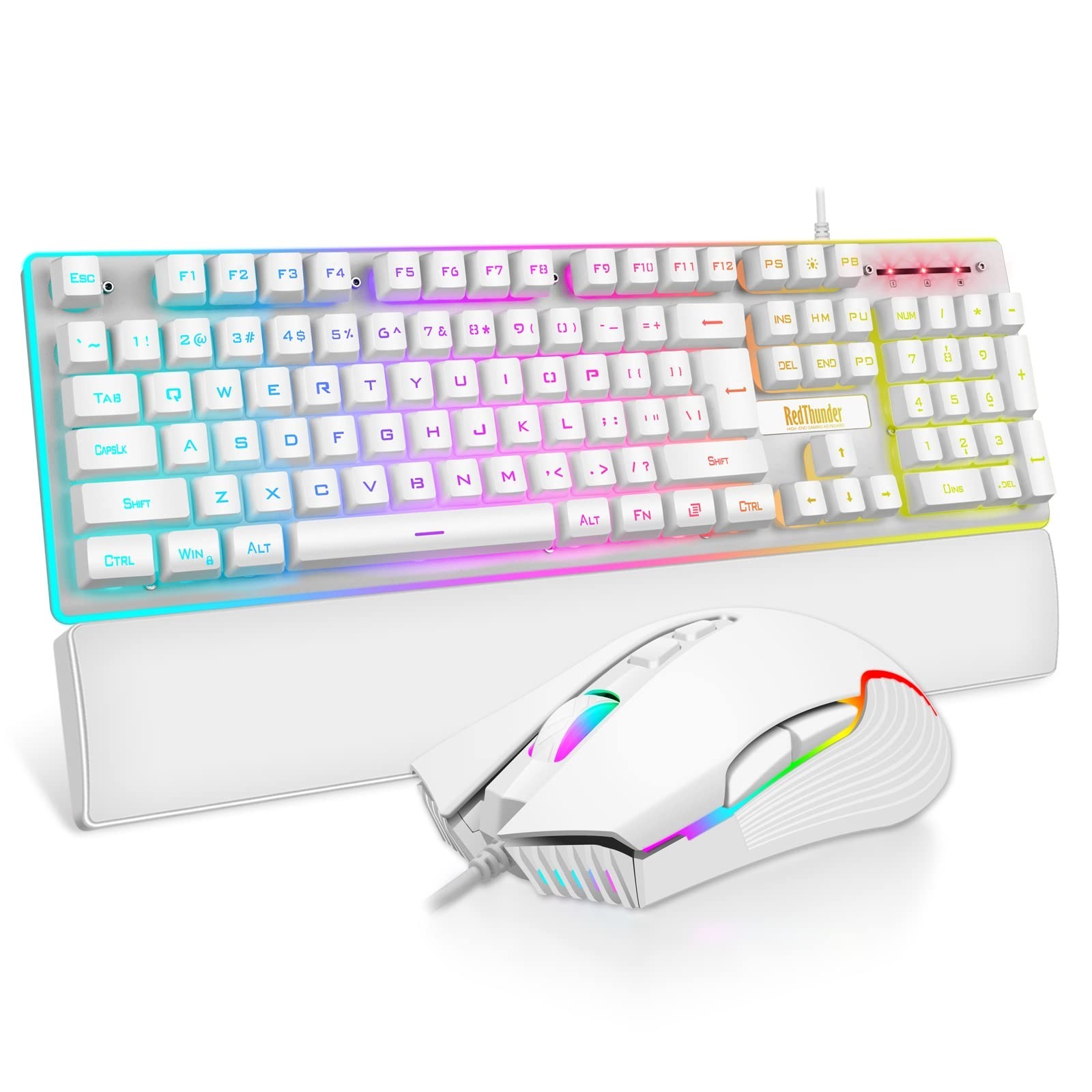 RedThunder K10 Wired Gaming Keyboard & Mouse with Wrist Rest- New & Unused