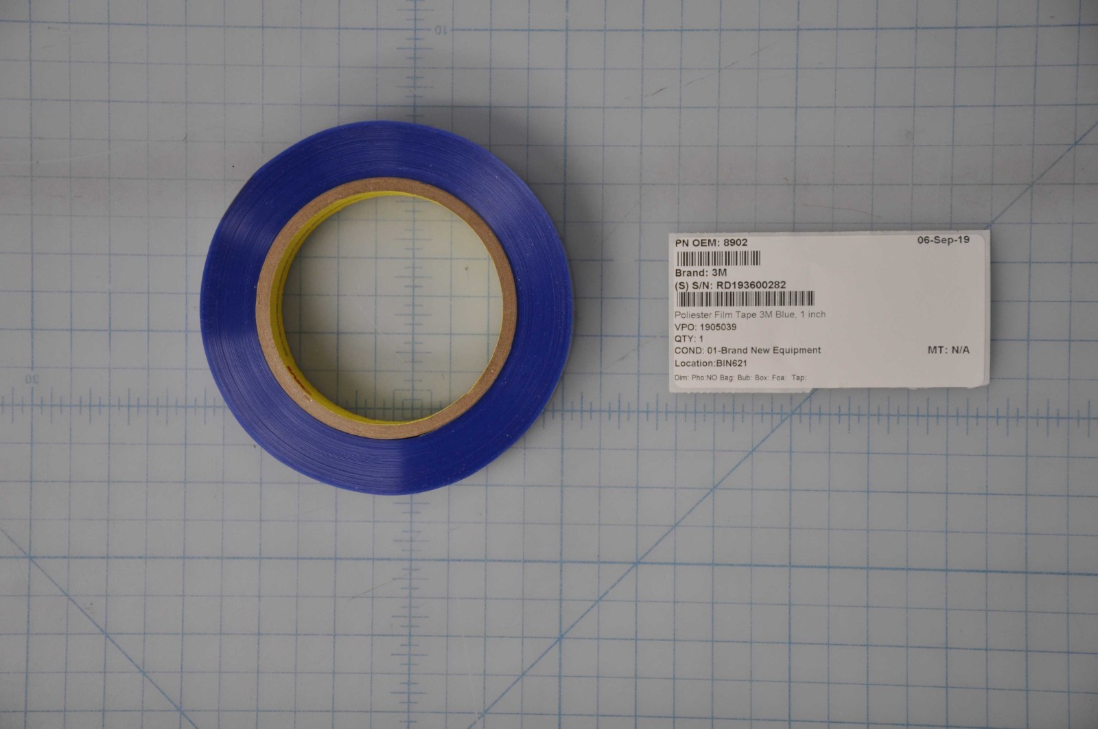 NEW 3M Poliester Film Tape 3M Blue, 1 inch 8902 