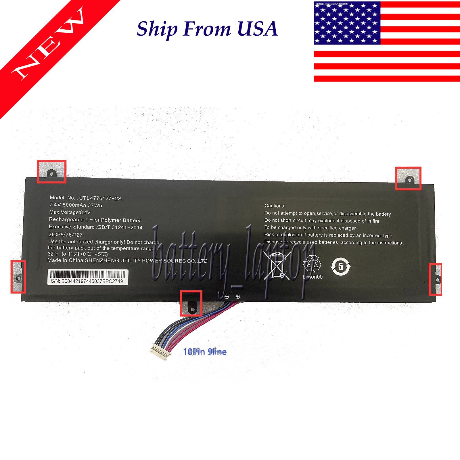 10pin 9line NV-4774126-2s UTL4776127-2S Battery For Smartbook 141 PC208PC209