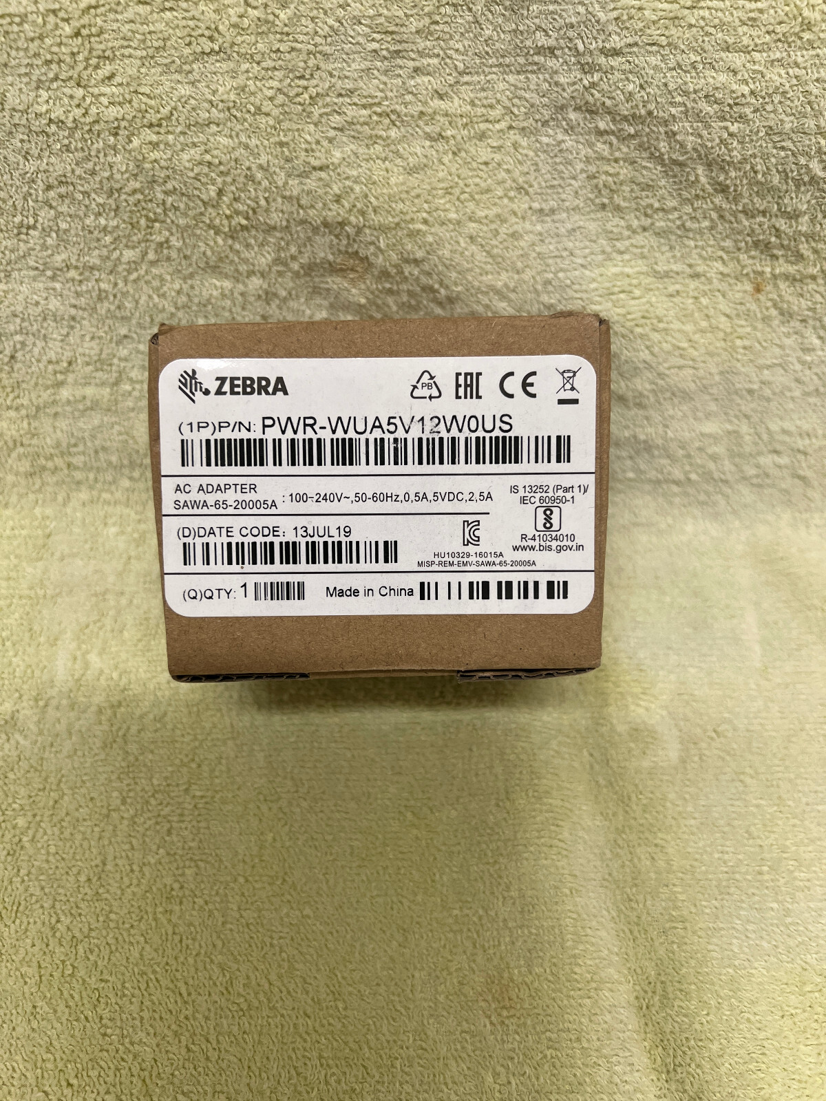 NEW Zebra PWR-WUA5V12W0US Power Supply 5V 2.5 A US Plug