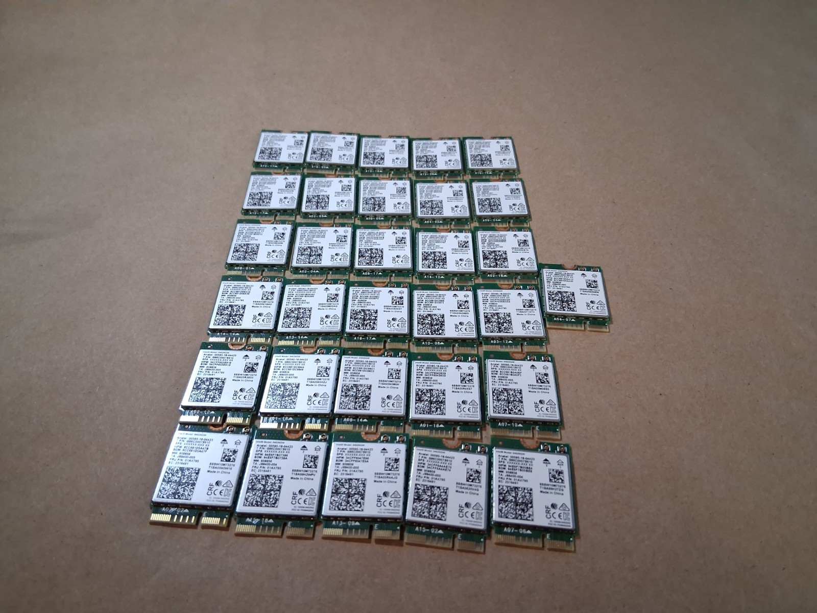 Lot of 31  Intel 9462NGW Dual Band 802.11ac Bluetooth 5.0 NGFF Wireless Wifi