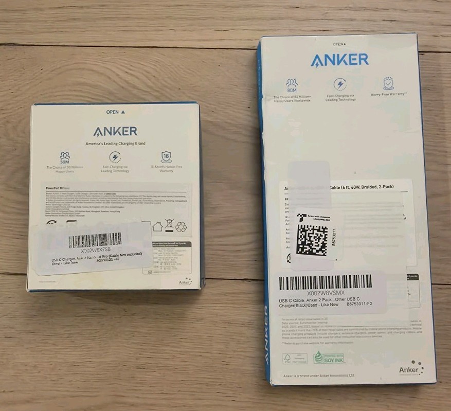 Anker Nano Charger PIQ 3.0 Compact Fast Charger PLUS Anker 2 Pack USB-C 60W