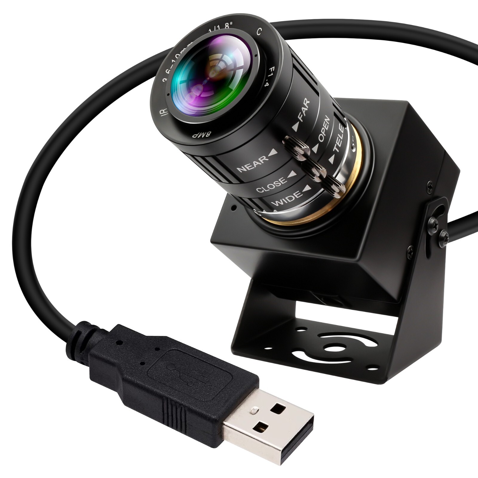 ELP 5MP USB Webcam High Speed Global Shutter Golf Swing Camera w/ 3.6-10mm Lens