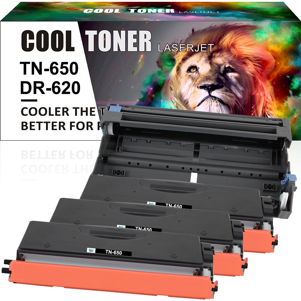 3PK TN650 Black Toner+1PK DR620 Drum Unit for Brother HL-5350DNLT MFC-8480DN