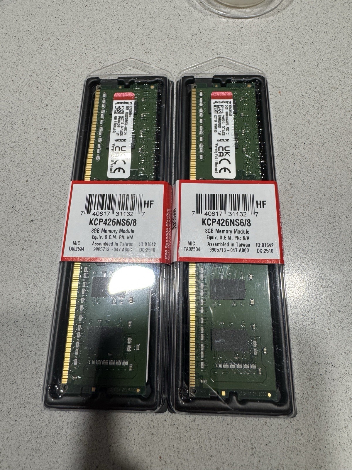 Kingston 16GB  UDIMM Kit. 2 X 8GB  DDR4 - 2666MHz