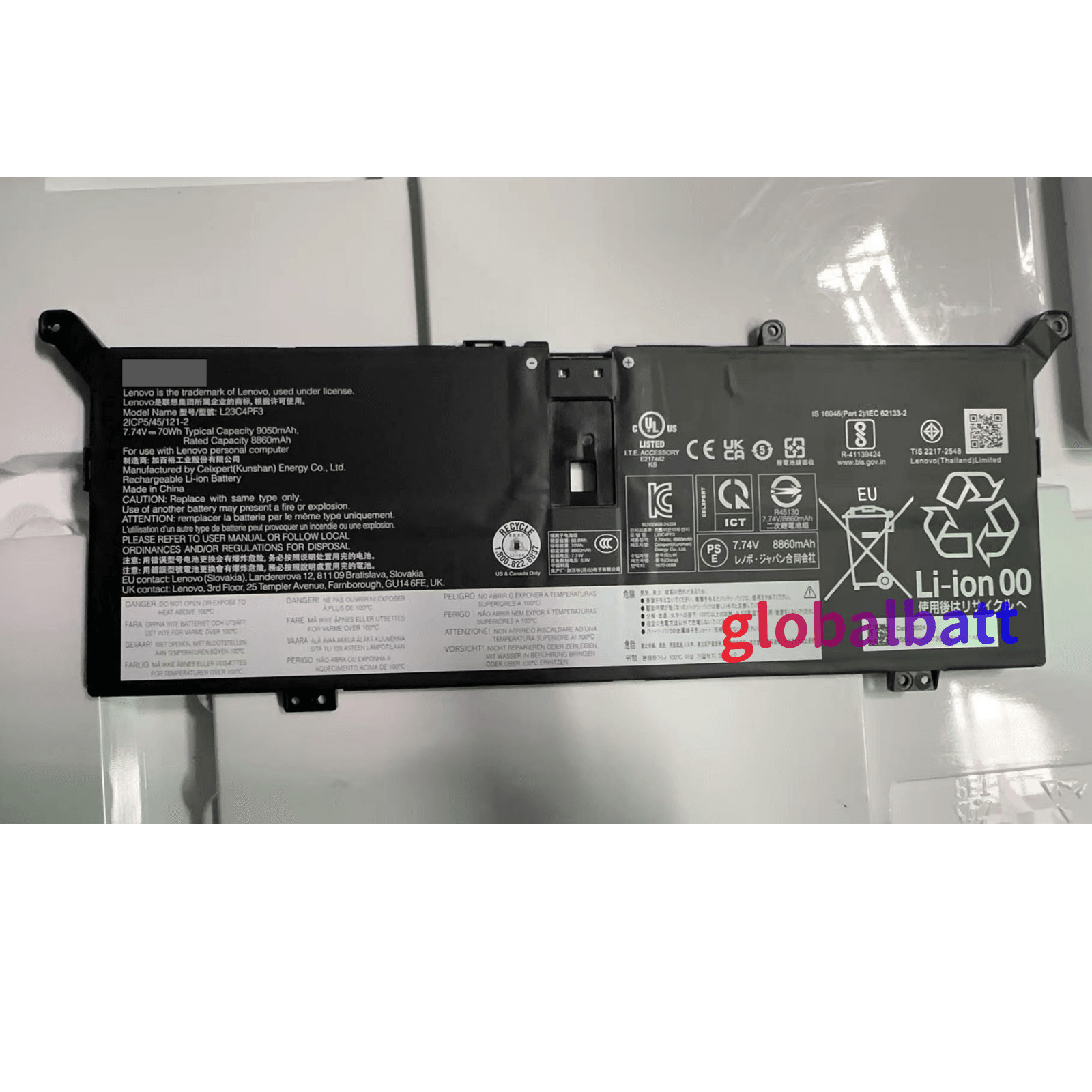 New Genuine 70Wh 9050mAh L23C4PF3 Battery for Lenovo YOGA 7 2-in-1 7 YOGA Slim 7