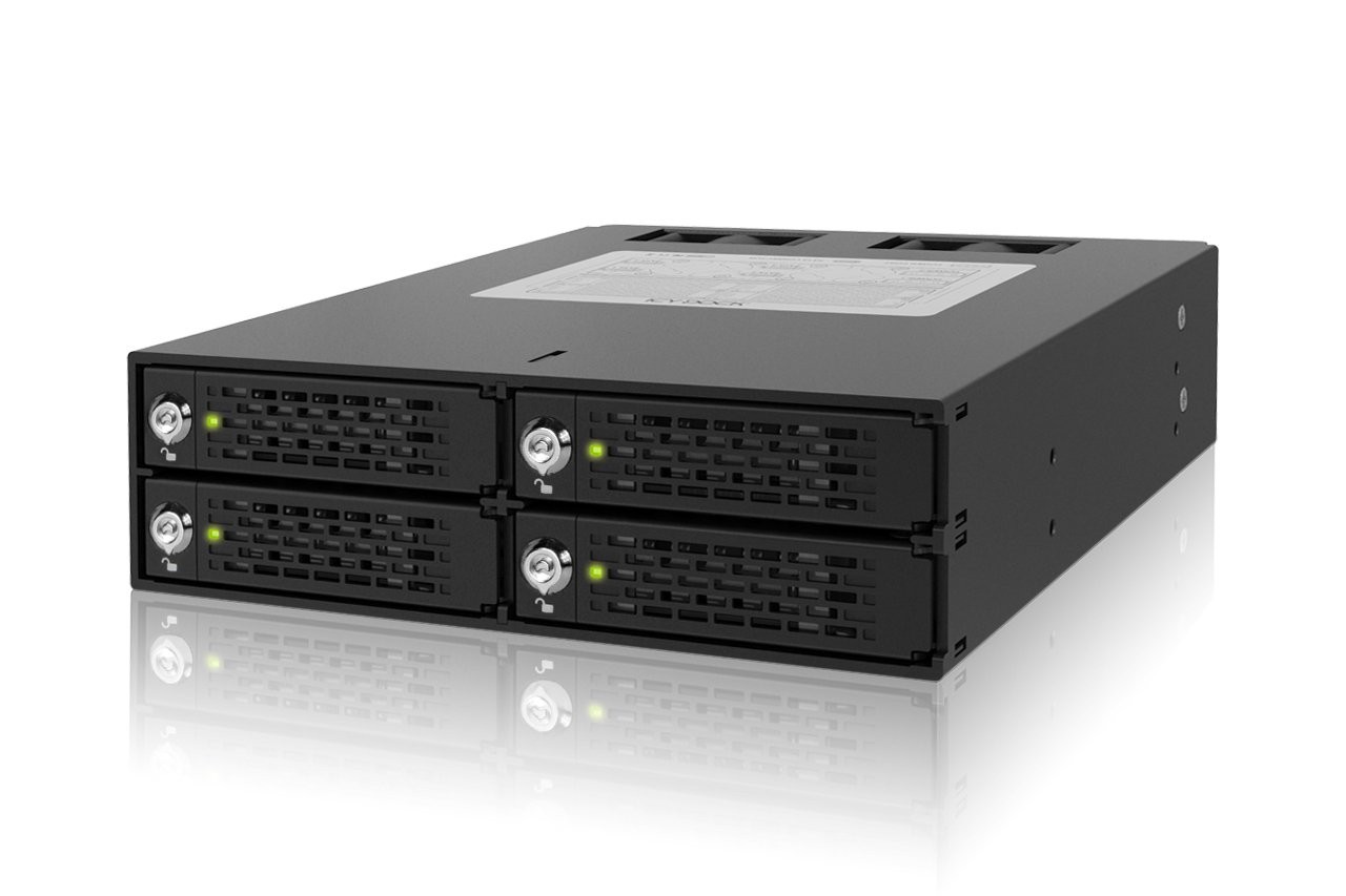 ICY DOCK 4 Bay 2.5in SAS/SATA HDD/SSD Mobile Rack Enclosure for 5.25" Bay wit...