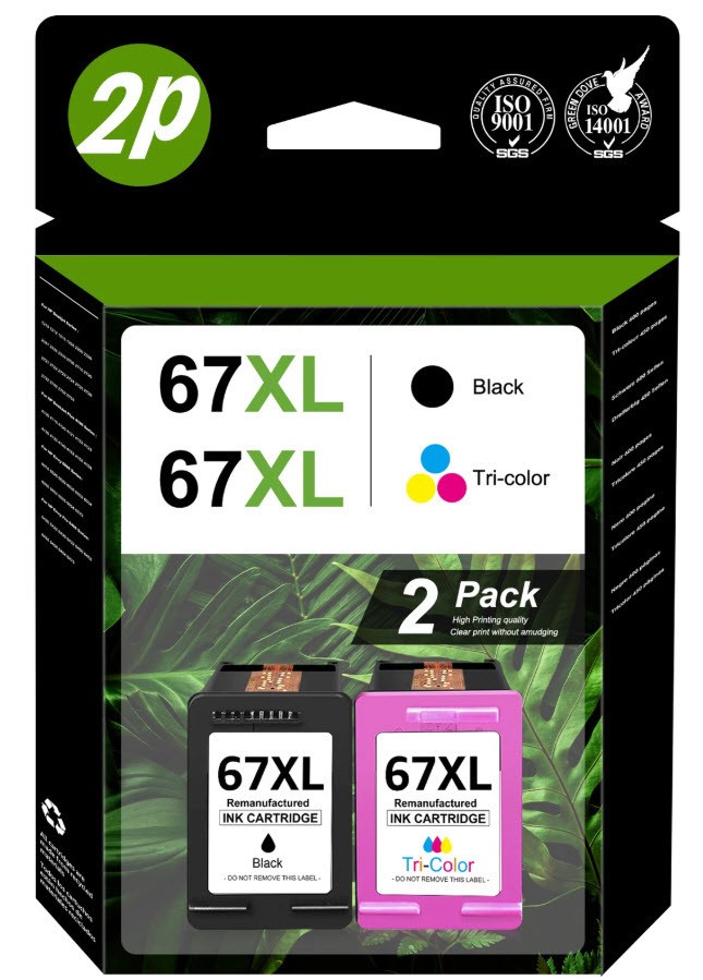 67XL Black and Color Ink Combo Set for HP Printers
