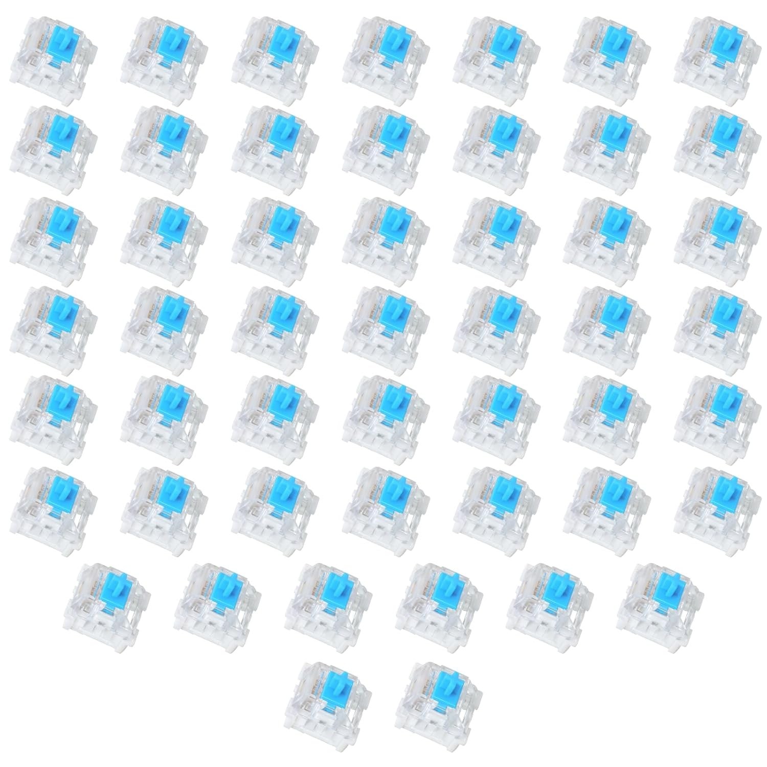 50 Pieces Blue Mechanical Keyboard Switches, 3 Pin Pre-Lubricated Clicky Key Swi
