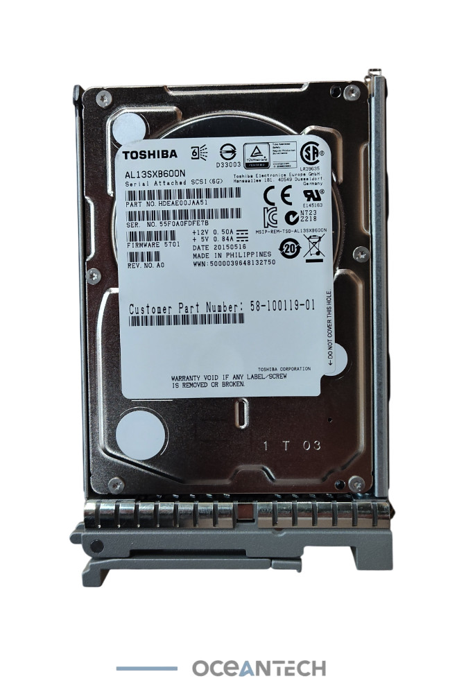 Toshiba Cisco AL13SXB600N 58-100119-01 600GB 15K SAS 64MB 2.5" HDD Hard Drive