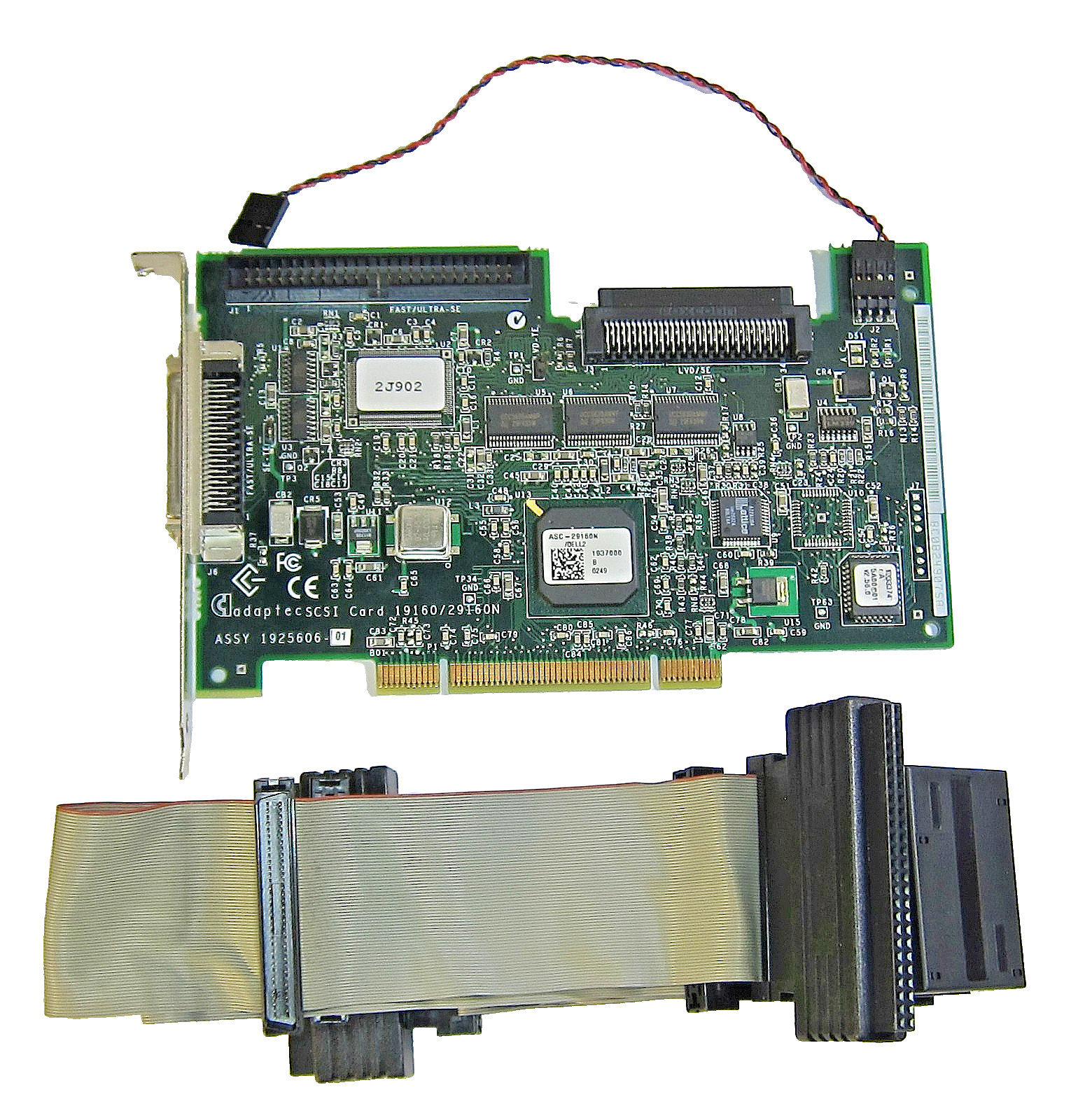 Genuine Adaptec ASC-29160N/DELL2 02J902 SCSI PCI Controller with Cables