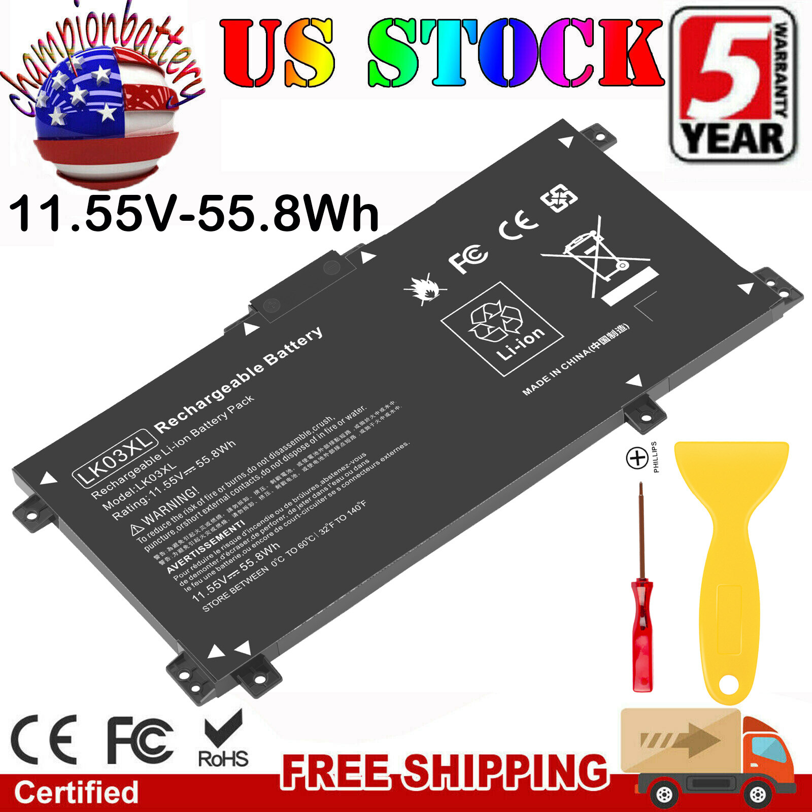 Battery For HP ENVY X360 15-BP 15m-cn0011dx 17M-BW0013DX 916368-541 916368-421