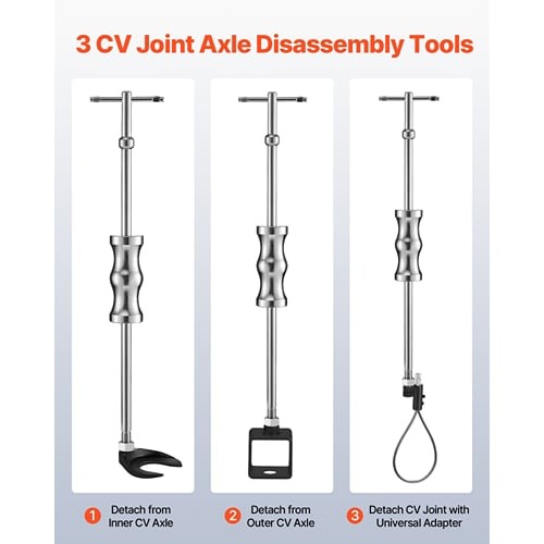 Inner CV Axle Puller Tool Set with 5/8 in-18 Slide Hammer & 2-Inch 2.5-Inch CV J