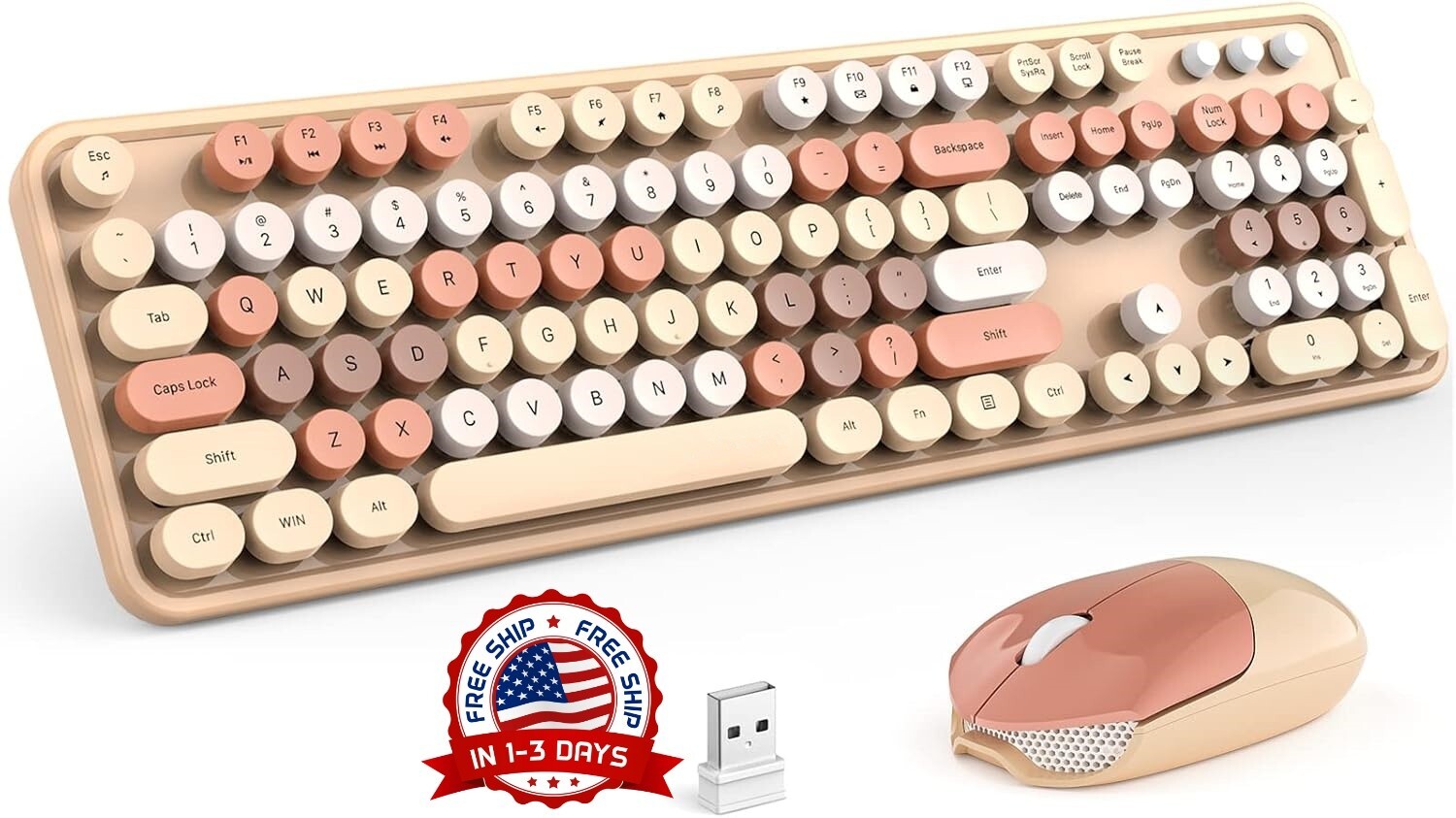 Combinación de teclado y mouse inalámbricos de 2.4 GHz para computadora portátil