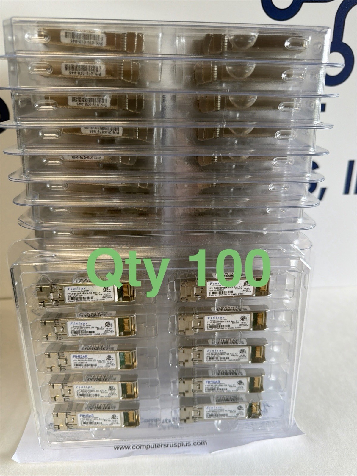 Lot of 100 Finisar FTLF1429P3BNV-E5 850nm Tranceiver Modules