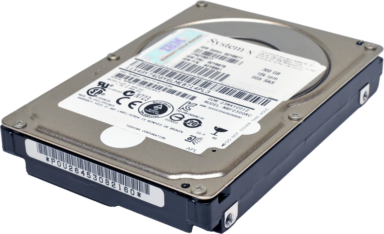 IBM Toshiba 300GB 90Y8878 90Y8881 MBF2300RC 6G 2.5" 10K SAS HDD