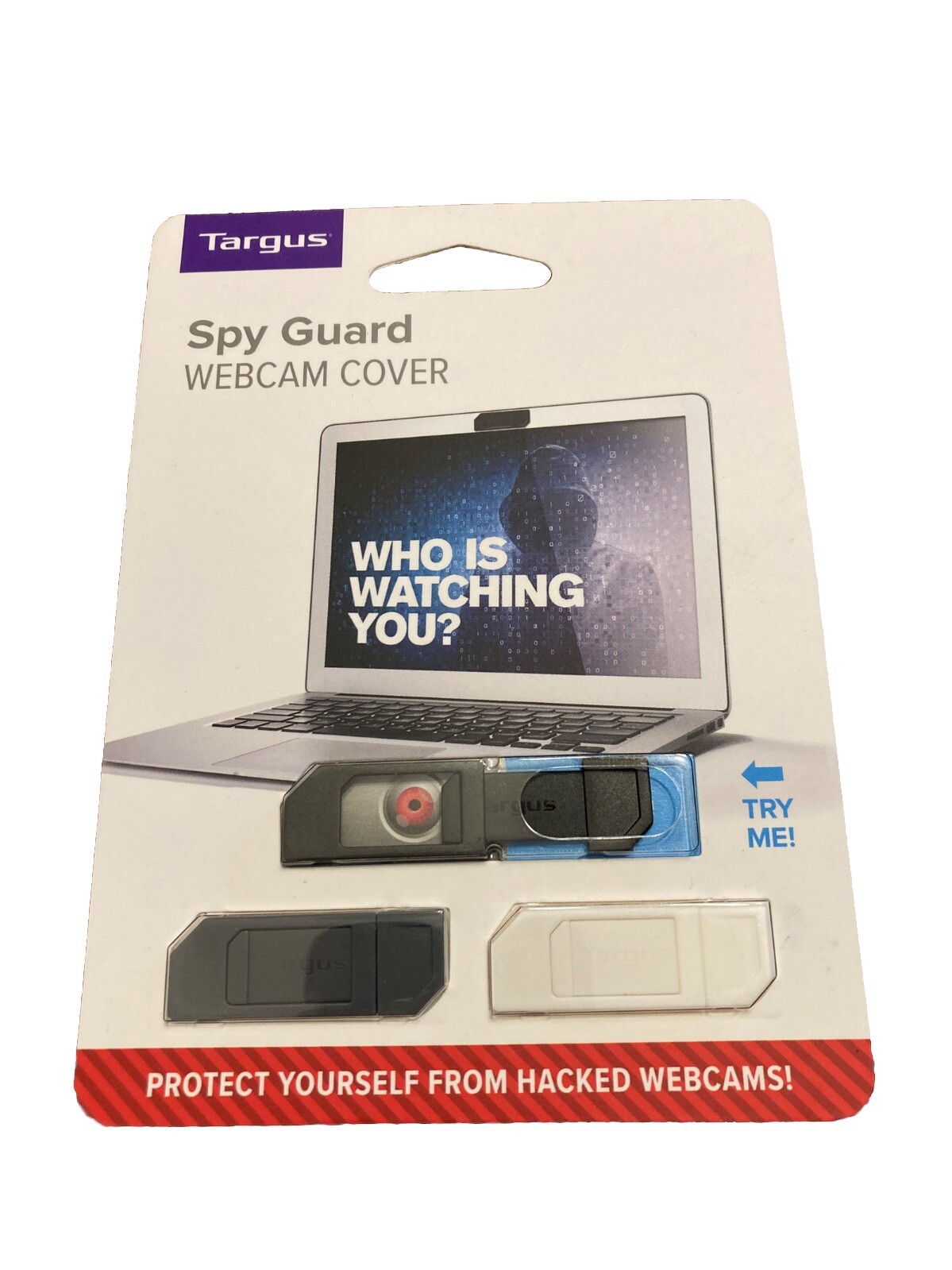 Targus Spy Guard Webcam Cover 3 Pack White Black Covers Laptop Webcam Slim Size