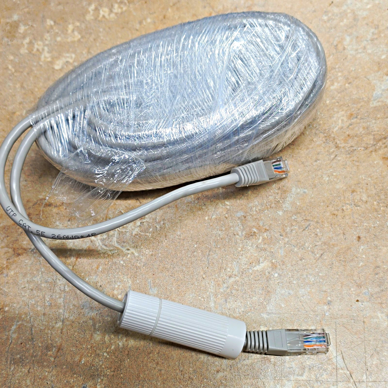 50 Feet Gray Cat5e RJ45 Ethernet Cable, Round Universal