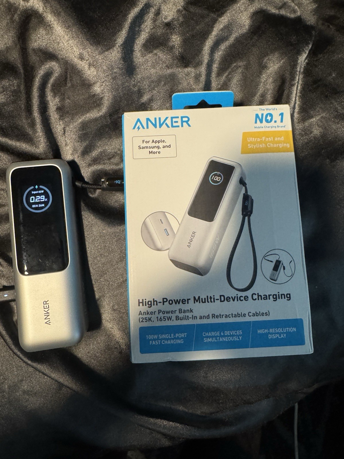 Anker - Laptop Power Bank (25K, 165W, Built-In and Retractable Cables) - White